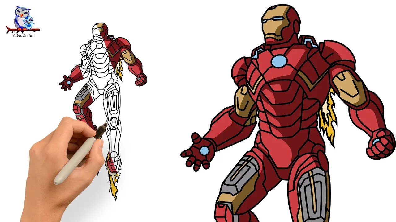 I made an Iron Man drawing with color pencils : r/marvelstudios