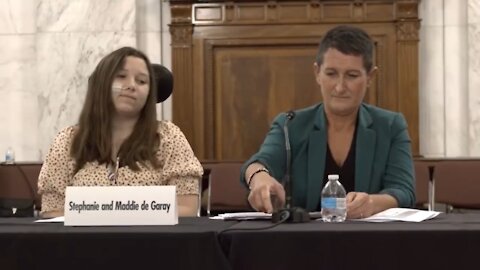 Tearful mom tells senator how COVID vaccine put daughter in wheelchair