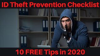 Identity Theft Prevention Checklist - 10 FREE Tips