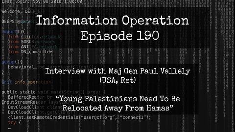 IO Episode 190 - Gen Paul Vallely On Relocating Palestinians Away From Hamas 10/12/23