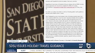 SDSU issues holiday travel guidance