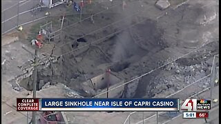 Giant KCMO sinkhole opens near Isle of Capri Casino