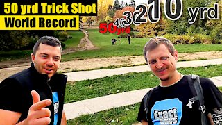 Epic 50 yard tennis ball trick shot