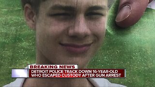 Teen back in custody after escaping Detroit police this morning