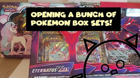 Opening Rapidash, Eternatus, and Dark Sylveon Box Sets