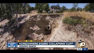 Scripps Ranch homeowners eyeing collapsing cliff