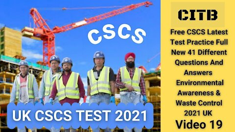 Free CSCS Test Practice Full 41 Questions And Answers 2021 Environmental Awareness & Waste Control