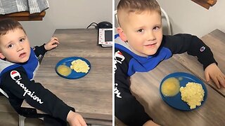 Hilarious Kid Says His Mom Made Him A "Frow Up" For Dinner
