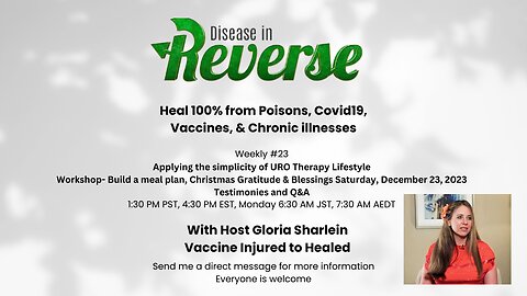Disease in Reverse Weekly #23- Workshop- Build a meal plan, Christmas Gratitude & Blessings