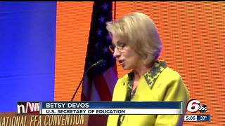 U.S. Education Secretary Betsy DeVos addresses National FFA Convention in Indianapolis