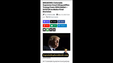 TRUMP RESPONDS TO BEING THROWN OFF THE BALLOT IN COLORADO!