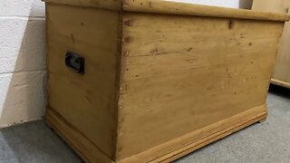 Victorian Pine Flat Top Blanket Chest With Secret Drawer Inside (Y1703B) @PinefindersCoUk