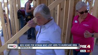 Volunteers build new house for woman whose home was damaged by Hurricane Irma