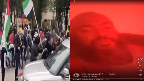 Pro Hamas protesters beat Black Hebrew Israelites (CHIEF EPHRAIM in the red room)