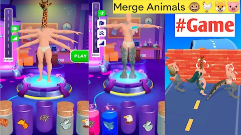 Merge Animals to Human Body 😱😱 Game | #shorts