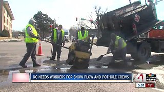 KC needs workers for snow plow and pothole crews