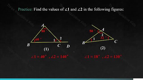 8th Grade Math | Unit 7 | Triangle Exterior Angles | Lesson 5 | Part 2 | Inquisitive Kids