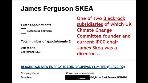 Blackrock Founded UK Govt. Committee On Climate Change: James Skea Rebecca Heaton Vested Interests