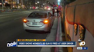 Video shows moments BB gun is fired at Uber driver