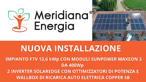 Nuova installazione impianto fotovoltaico Sunpower completo
