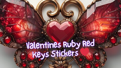 Valentine's Day Ruby Red Key Stickers
