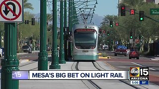 Downtown Mesa showing progress in development after light rail arrival