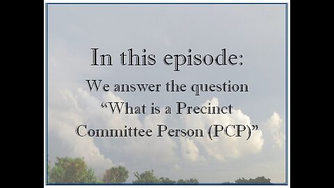 What is a Precinct Committee Person (PCP)?
