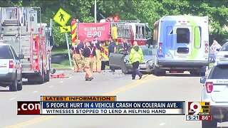 5 hurt in 4-vehicle crash on Colerain Avenue
