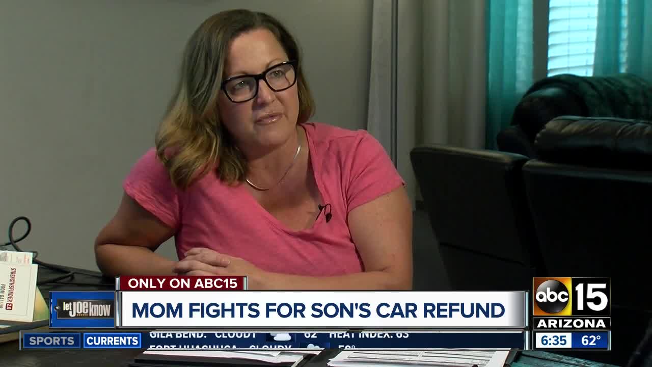 Mom fights for son's car refund after taking $4,000