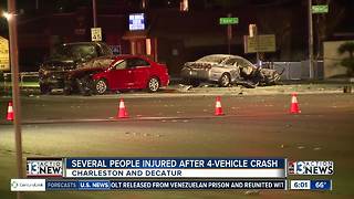 4 vehicles involved in overnight crash near Charleston, Decatur