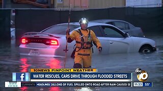 Drivers rescued from flood waters