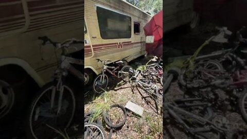 A Hoarder’s Front Yard: Too Many Bikes