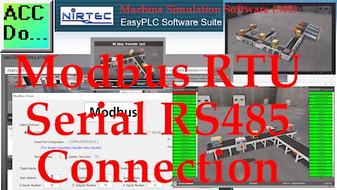 Machine Simulation Software (MS) Modbus RTU Serial RS485 Connection