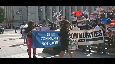 The #communitiesnotcages Rally at Foley Square hosted by