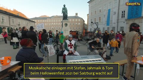 Musikalische einlagen mit Stefan, Jahmaik & Tom beim Halloweenfest 2021 bei Salzburg wacht auf