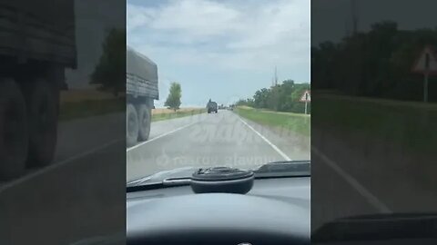 column of Akhmat special forces armored vehicles is heading from Chechen Republic towards Rostov