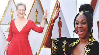 Tiffany Haddish Stalks Meryl Streep On Oscars Red Carpet | 2018 Academy Awards