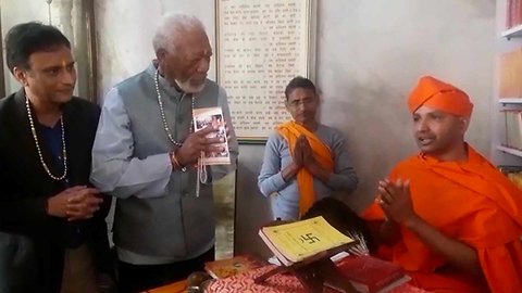 Morgan Freeman Has Divine Meeting With Spiritual Leader in Nepal