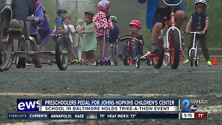 Pre-schoolers pedal to raise funds for Johns Hopkins children