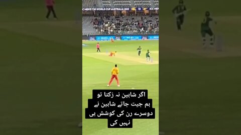 #Shaheen Shah Afridi mistake to stop during 2nd run.