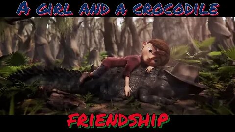 A girl and a crocodile, friendship !!!