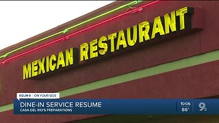 'Casa del Rio' shares plans to resume dine-in services with KGUN9
