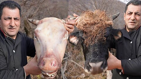 Traditional Khash soup recipe - Cow's Head Soup - Yummy Paçe cooking - Wilderness Cowhead recipes