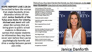 ROPE Report Live - Janice Danforth; Surveys Given To Our Kids Can Be An Indoctrination Tool