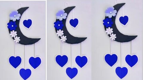 DIY Paper Moon Flower's Craft For Home Decoration Idea / Paper flower wall mate for room decor