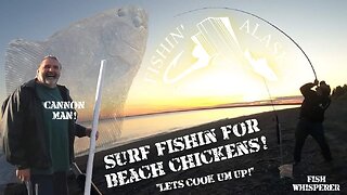 SURF FISHING FOR HAILBUT BEACH CHICKENS! 🏄‍♂️🎣😃 #27