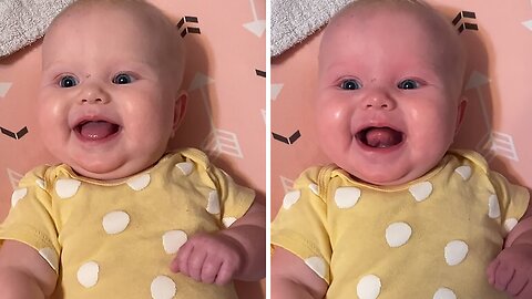 Joyful Baby Bursts Into Laughter During Mom's Talk
