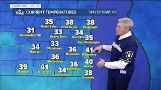Friday night is cloudy with temps in the 30s