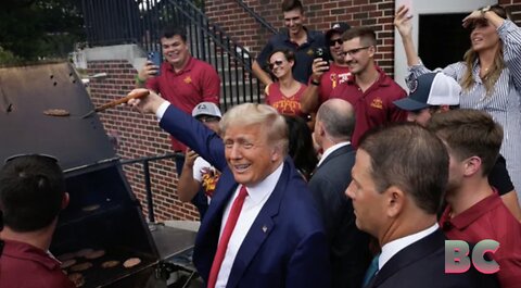 Donald Trump tailgates before Iowa-Iowa State game