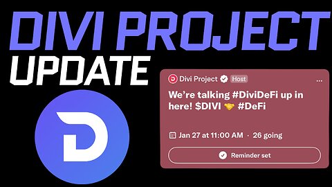 Update! This Friday, Divi’s Twitter spaces will talk to some of the beta testers for Divi DeFi